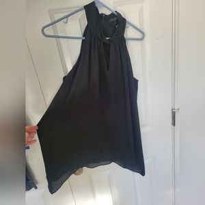 Flowy black halter top
